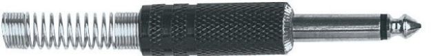 Picture of Mono TS 6.3mm Jack Connector Cord Plug BLACK