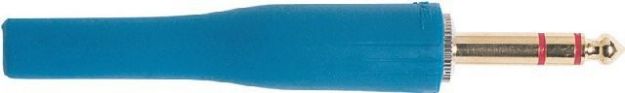 Picture of Stereo Jack Connector 6.3mm Cord Plug MALE BLUE