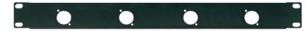 Picture of Jansen 19" Rack Panel 1U Punched FOUR x XLR BLACK