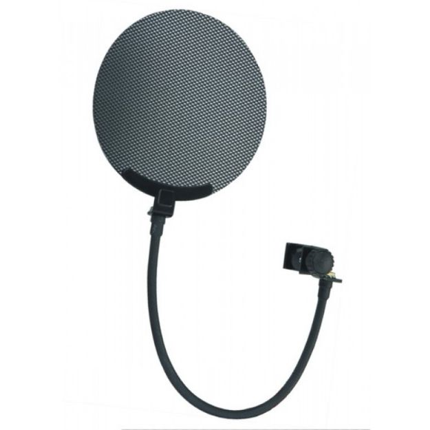 Picture of Proel Mic Mini Pop Shield on Gooseneck + Bolt Clamp BLACK