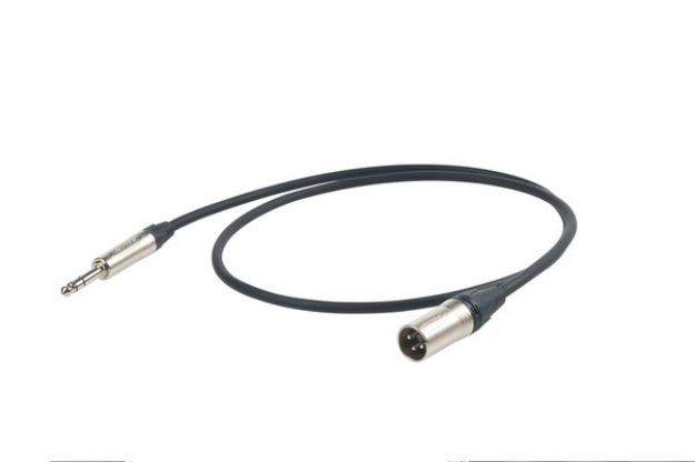 Picture of Proel XLR Input Lead MXLR > TRS 1m 95% Braid Shield BK