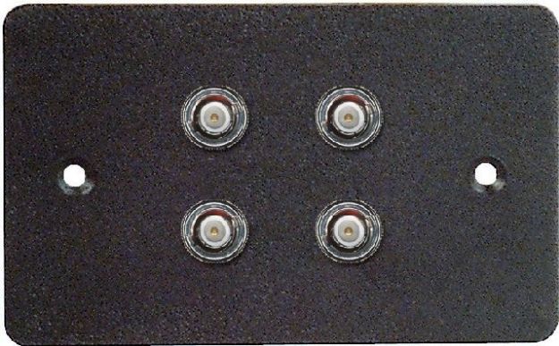 Picture of Wall Connector Plate 4 x BNC EMPTY Steel DARK GREY