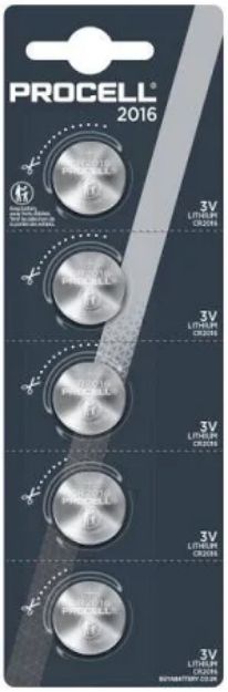 Picture of Procell Intense 2016 COIN Battery 3V Lithium 5 Pack