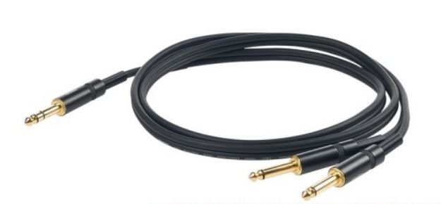 Picture of Challenge Stereo Split Lead 6.3mm TRS > 2 x TS 1.5m GOLD