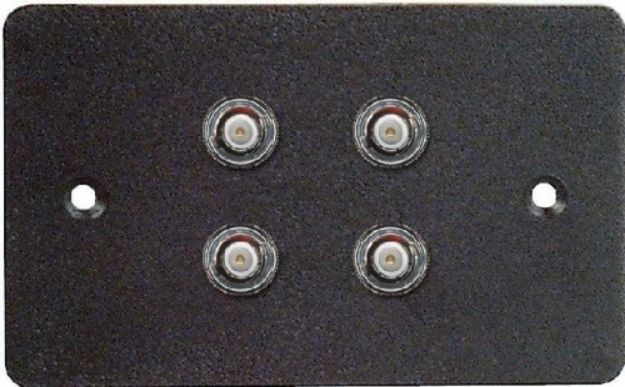 Picture of Wall Connector Plate 4 x BNC Empty Steel BLACK