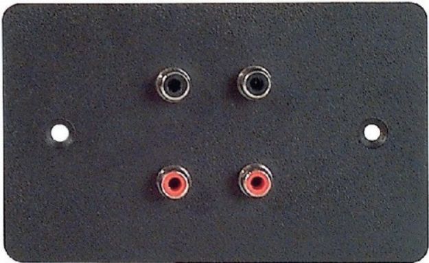 Picture of Wall Connector Plate 4 x RCA EMPTY Steel DARK GREY