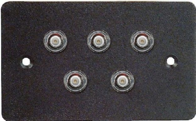 Picture of Wall Connector Plate 5 x BNC EMPTY Steel BLACK
