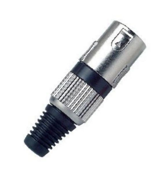 Picture of XLR Connector 3 Pin Cord Plug MALE BLACK
